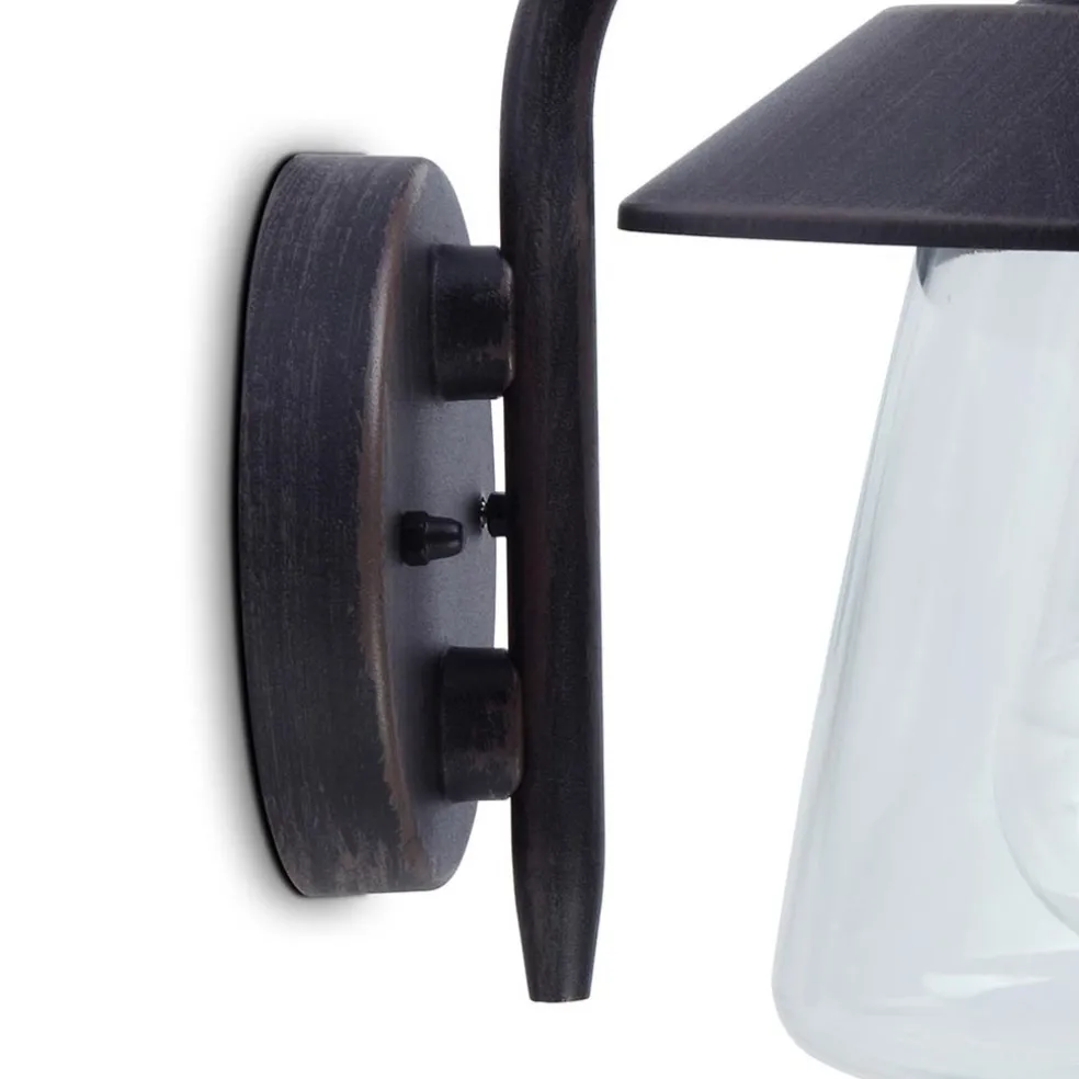 Shop Straluma Robuuste buitenlamp wand zwart met roest en glas