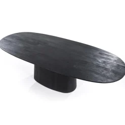 Best Straluma Robuuste mango houten eettafel Aron ovaal zwart
