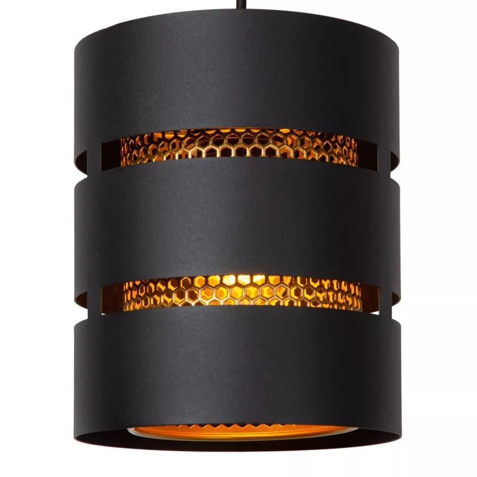 Hot Straluma Ronde 3-lichts hanglamp zwart met goud