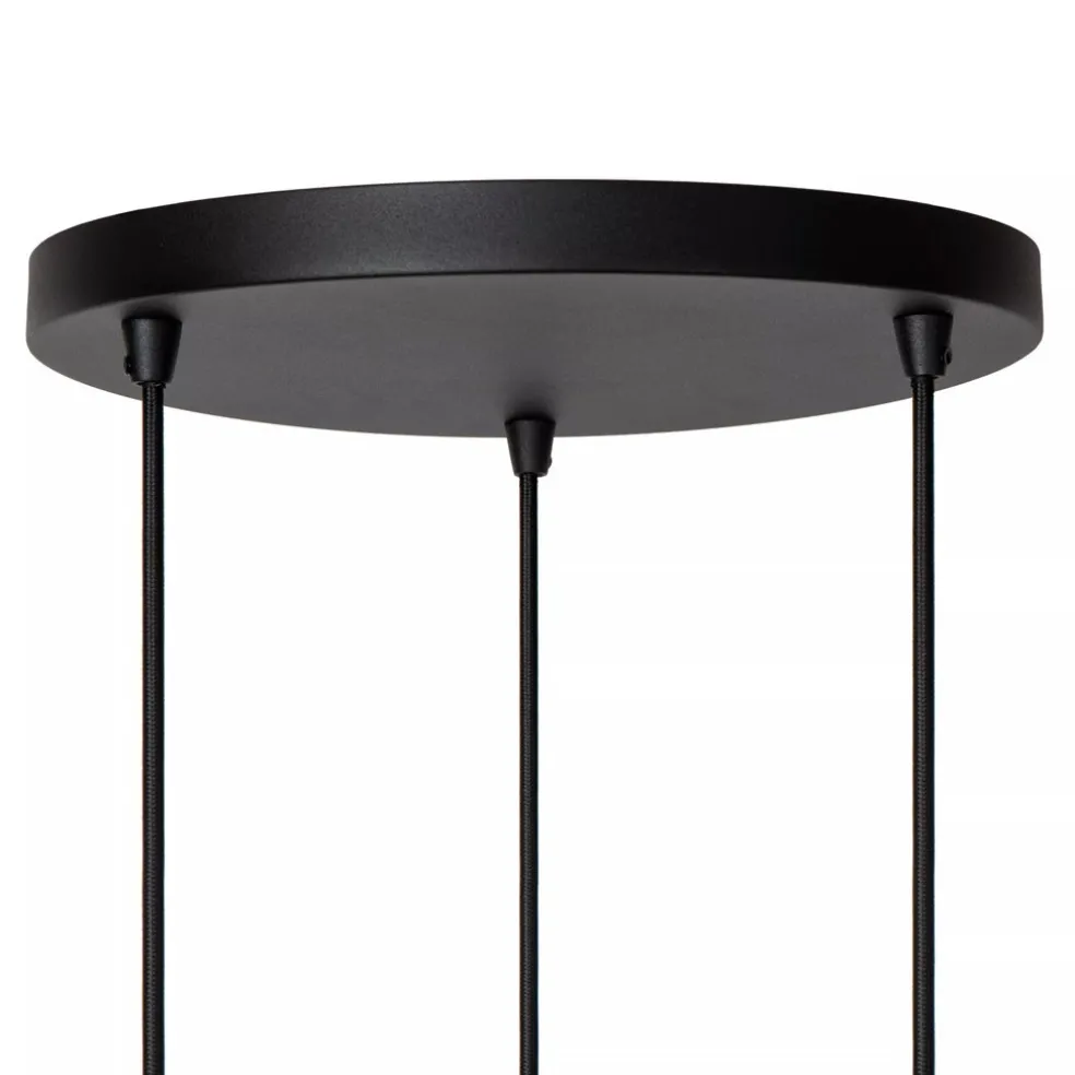 Hot Straluma Ronde 3-lichts hanglamp zwart met goud