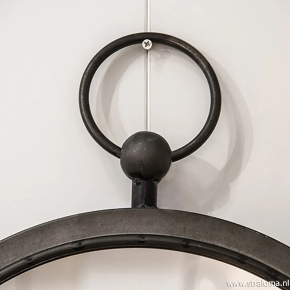 New Straluma Ronde metalen spiegel zink/grijs klein