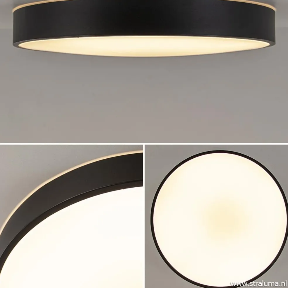 Clearance Straluma Ronde plafondlamp zwart inclusief LED en remote