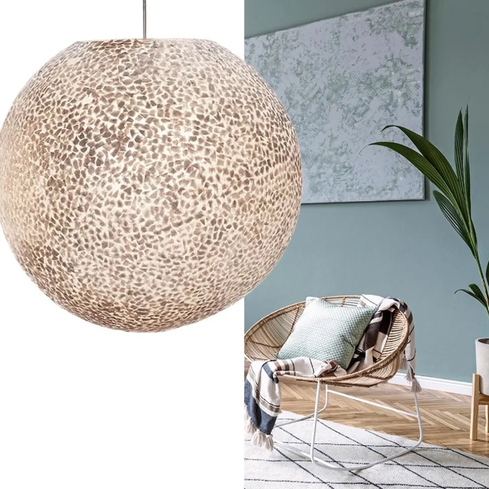 Shop Straluma Schelpen hanglamp bol 40 cm wit/parelmoer