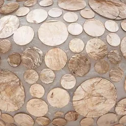 Hot Straluma Schelpen hanglamp coin goudbruin groot