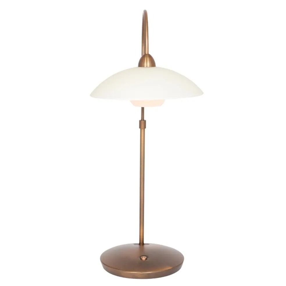 Fashion Straluma Sfeervolle tafellamp brons met creme glas klassiek