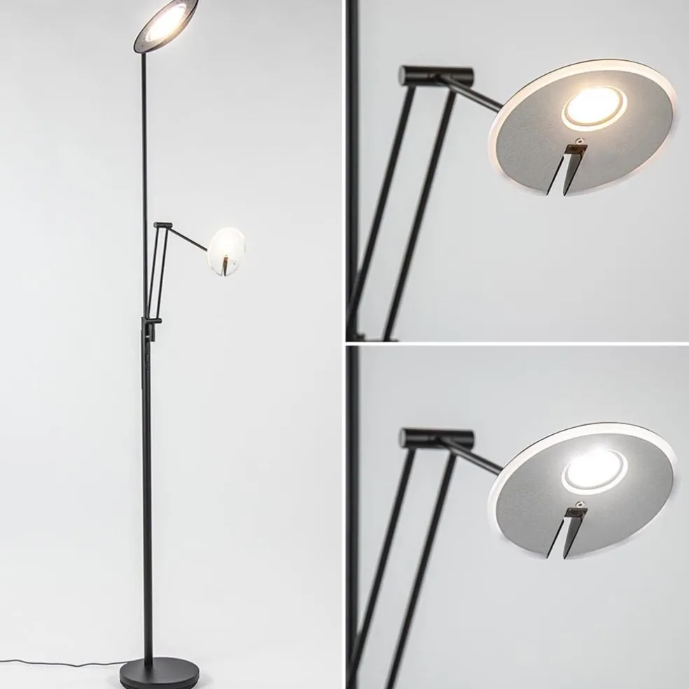 Store Straluma Staande uplighter+leesarm zwart dim.cct