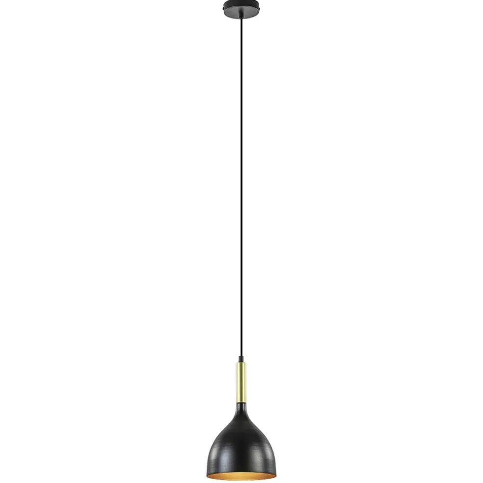 Sale Straluma Stijlvolle kleine hanglamp zwart met goud