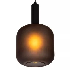 Cheap Straluma Stoere hanglamp zwart met mat zwart glas