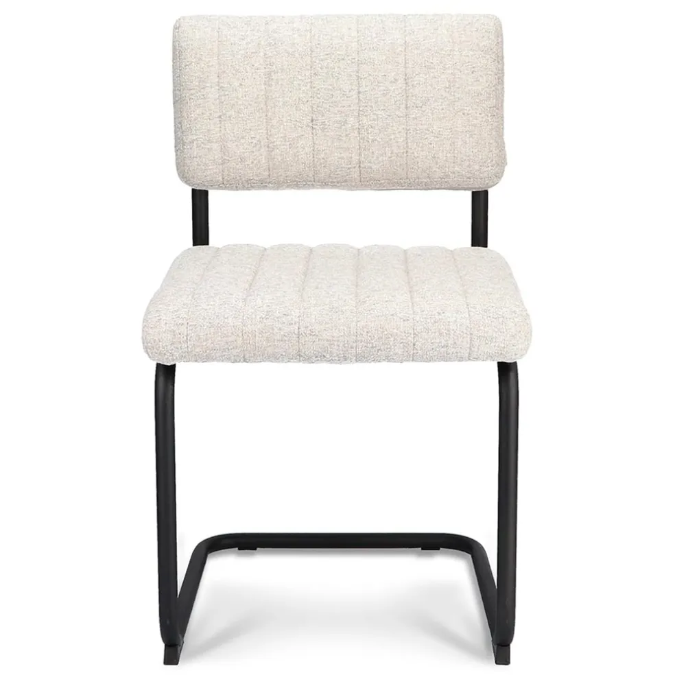 Flash Sale Straluma Stoffen eetkamerstoel met zwart metalen frame
