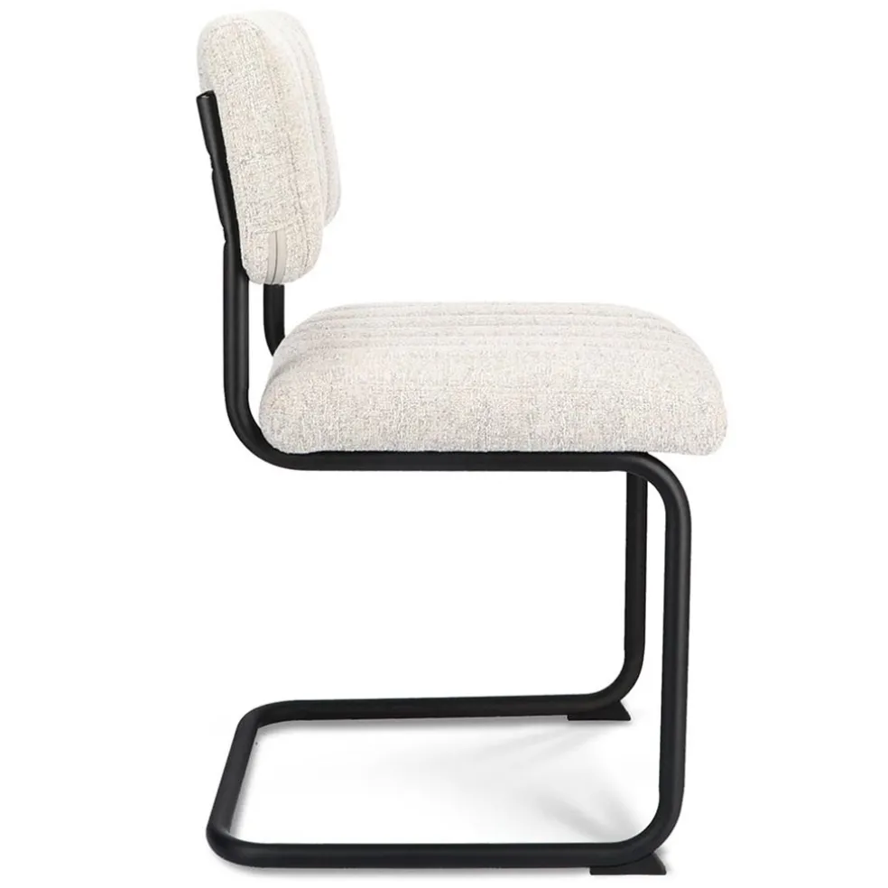 Flash Sale Straluma Stoffen eetkamerstoel met zwart metalen frame