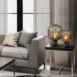Fashion Straluma Strak klassieke tafell. met zwart glas