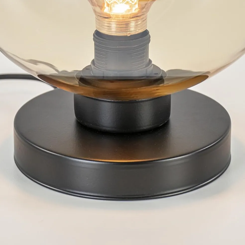 Store Straluma Strak klassieke tafellamp zwart met amber glas