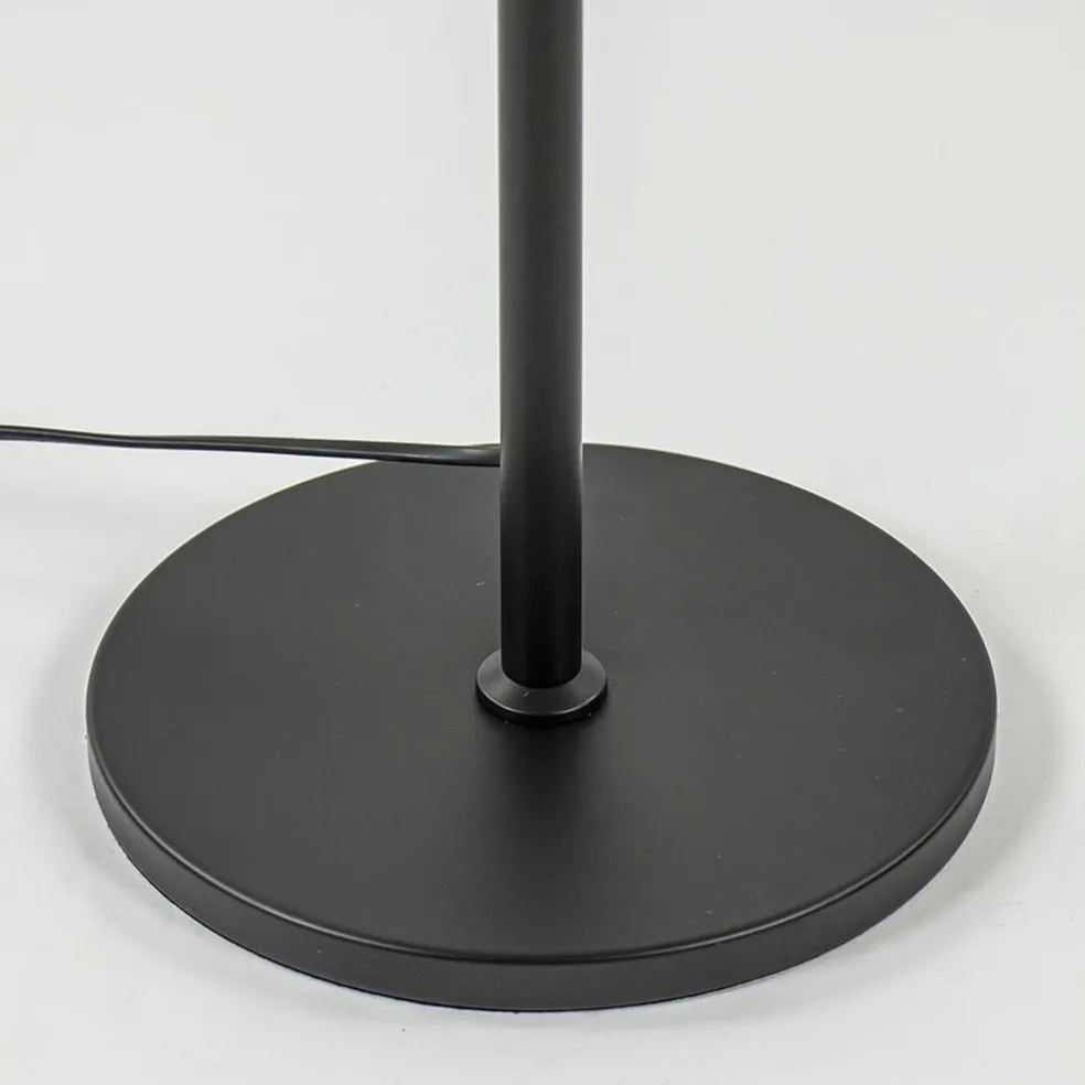 Shop Straluma Strak klassieke vloerlamp zwart met amber glas 30 cm