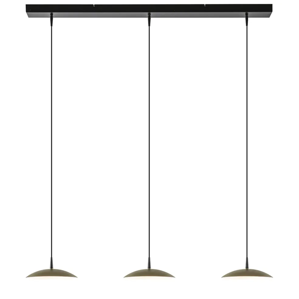 Hot Straluma Strakke 3-lichts hanglamp LED mat zwart/mat goud