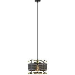 Clearance Straluma Trendy hanglamp mat zwart met hoogglans goud