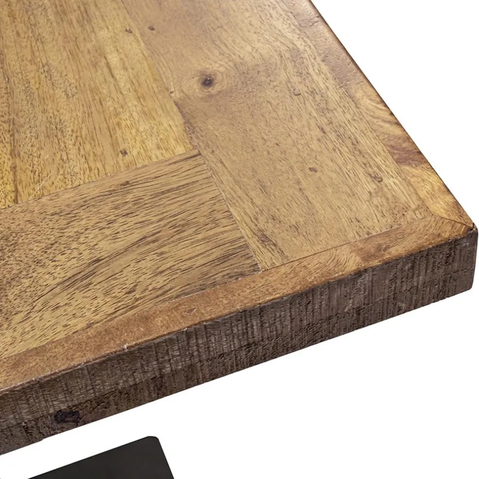 Best Straluma Vierkante bartafel mangohout 80x80 cm met zwarte poot
