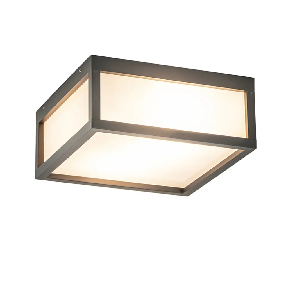 Online Straluma Vierkante buitenlamp dark grey plafond/wand