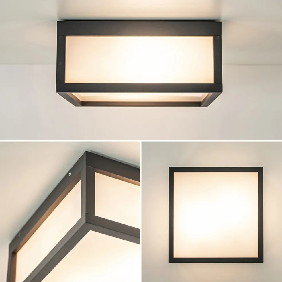 Online Straluma Vierkante buitenlamp dark grey plafond/wand