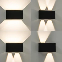 Best Straluma Wandlamp Davos 20cm zwart IP54 2700k