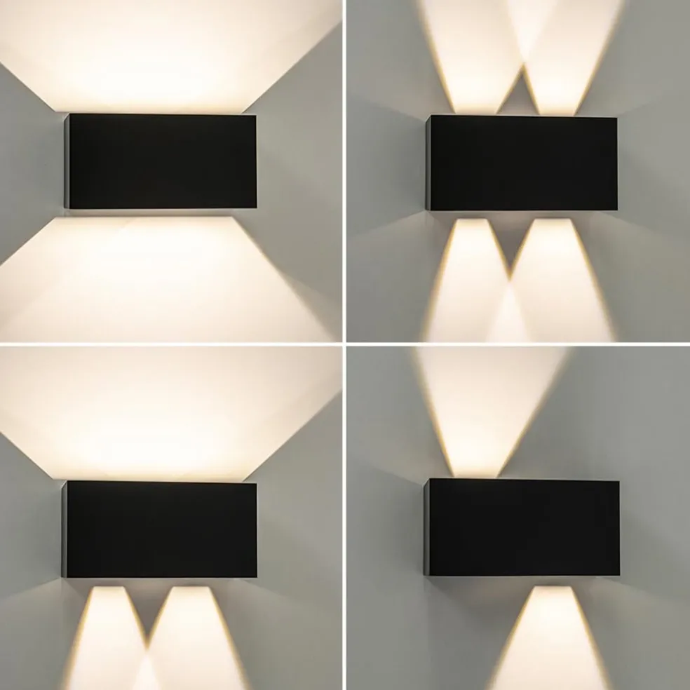 Best Straluma Wandlamp Davos 20cm zwart IP54 2700k