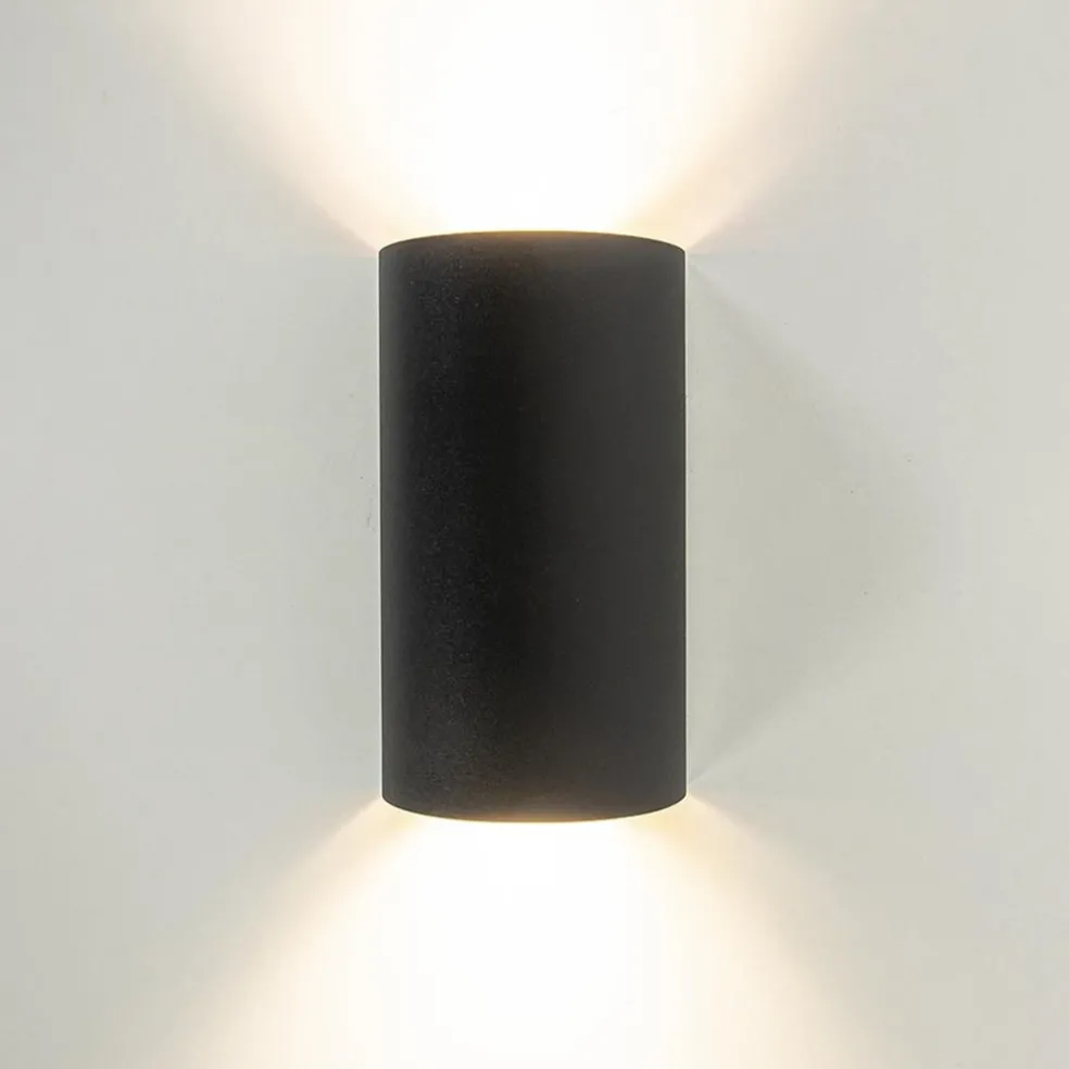 Hot Straluma Wandlamp Hera afgerond zwart/matgoud 2xgu10