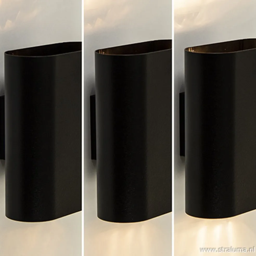 New Straluma Wandlamp ovaal zwart 2xe14