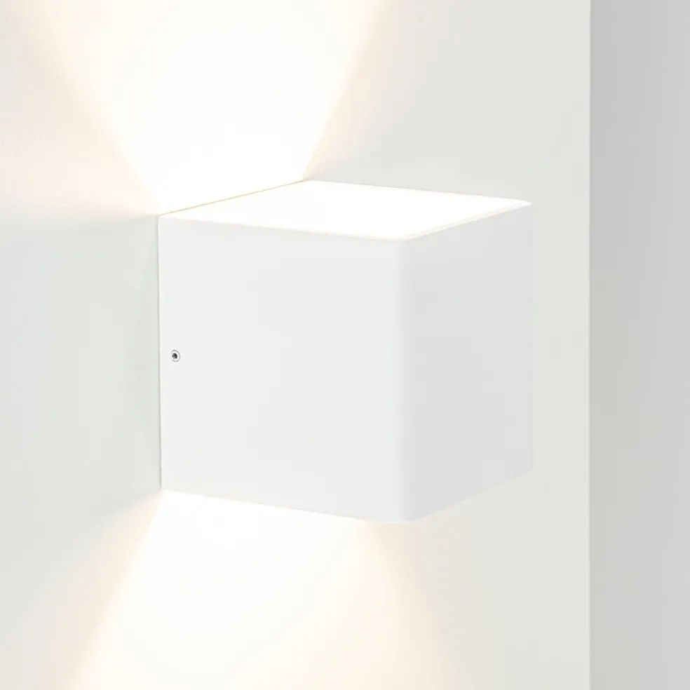 Online Straluma Wandlamp Stretto kubus wit