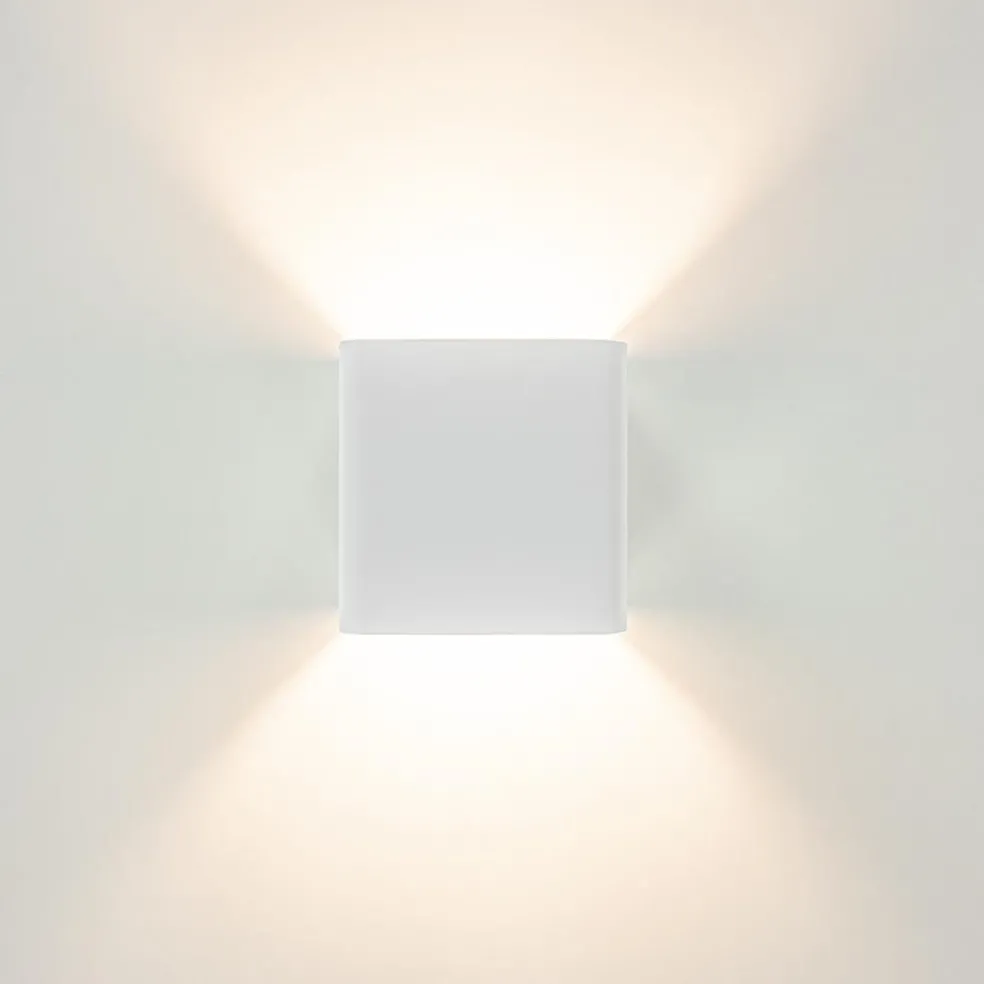 Online Straluma Wandlamp Stretto kubus wit