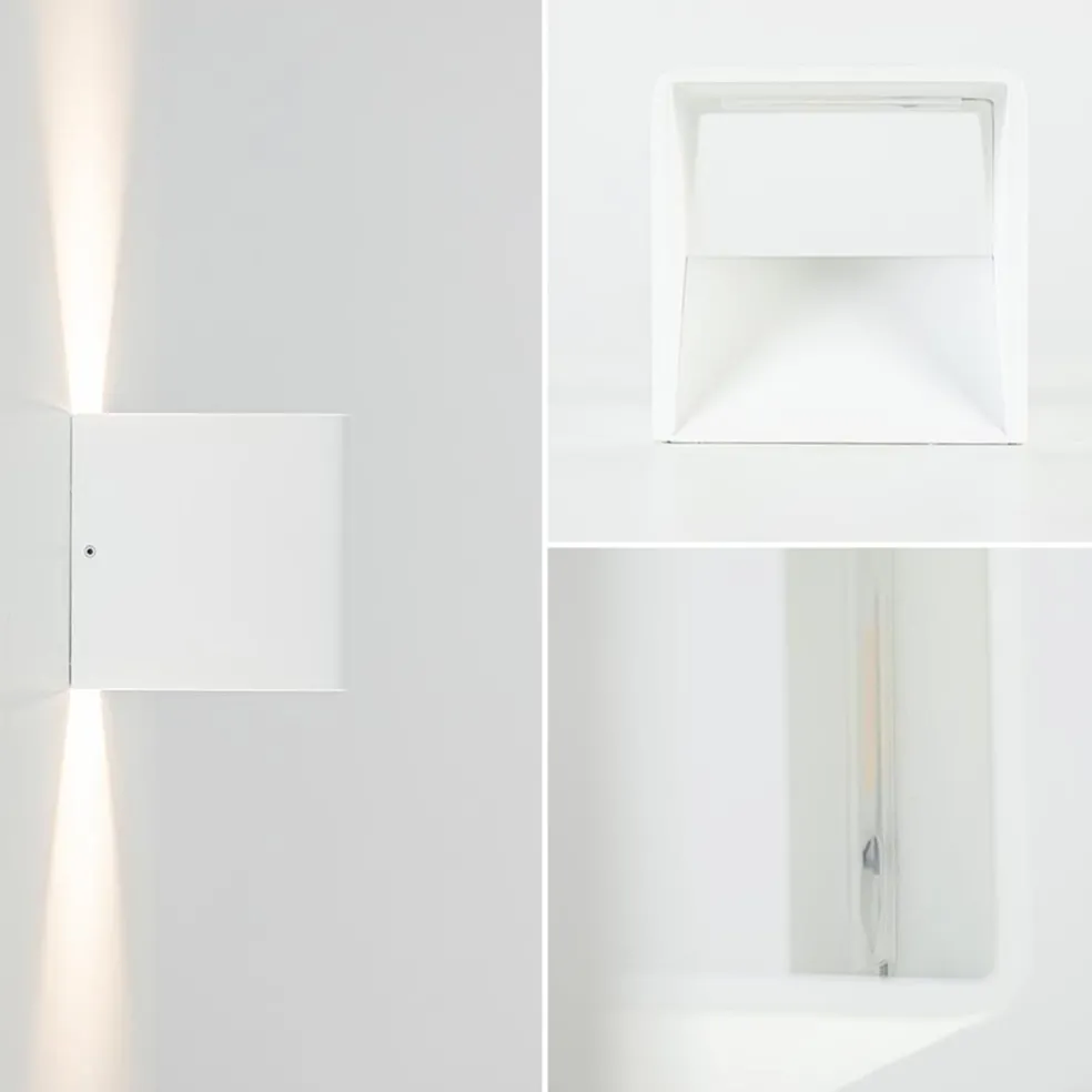 Online Straluma Wandlamp Stretto kubus wit