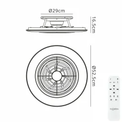 Hot Straluma Zilveren ventilator inclusief LED klein