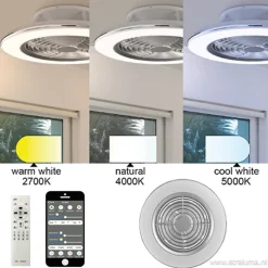 Cheap Straluma Zilveren ventilator met LED en bluetooth