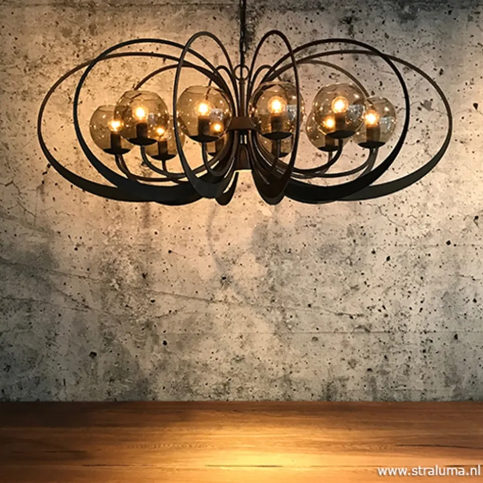 Flash Sale Straluma Zwart metalen hanglamp met smoke glas