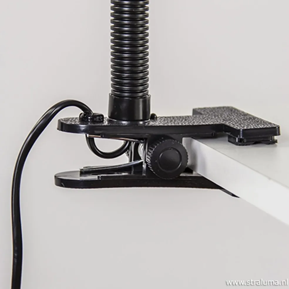 Discount Straluma Zwarte klemlamp/leeslamp voor bureau