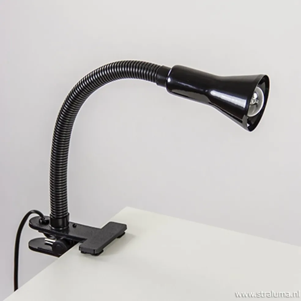 Discount Straluma Zwarte klemlamp/leeslamp voor bureau